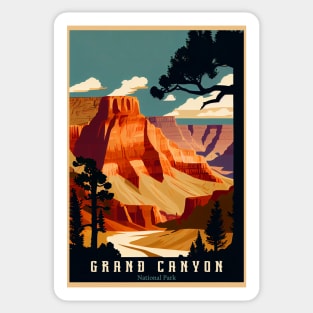 Grand Canyon National Park Vintage Travel Poster Sticker
